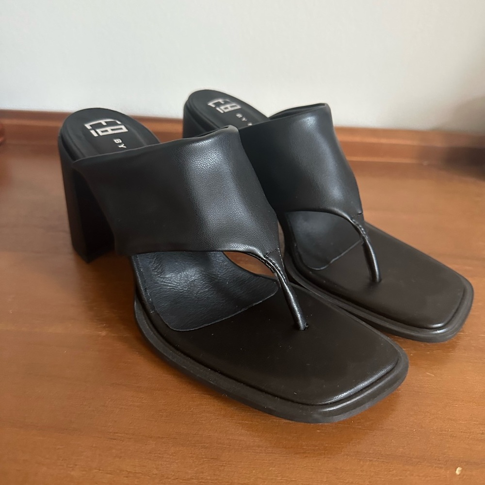 Miista black leather heels